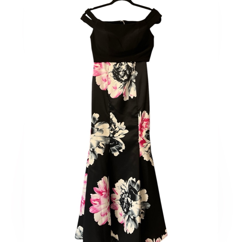 Blondie Nites 2 piece full length floral mermaid prom formal dress